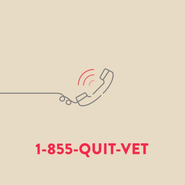 animated phone with quitline phone number 1 8 5 5 Quit Vet